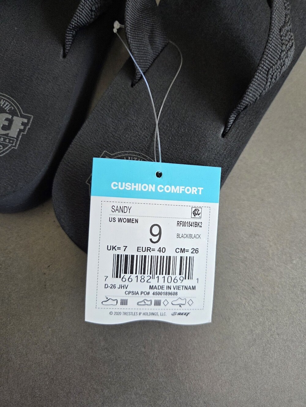 Reef Womens Black Sandy Water Friendly Flip-Flops Size 9 NWT - Picture 4 of 6